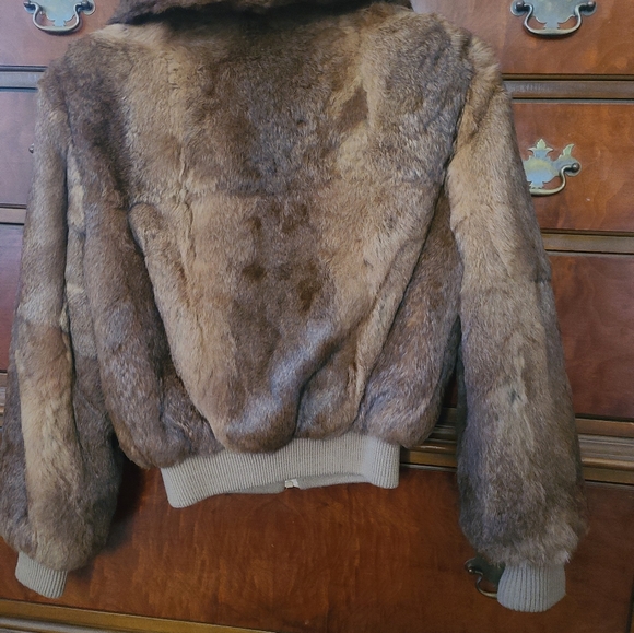 Real dyed rabbit fur bomber jacket (Dry cleaned with tags on) - Picture 8 of 12